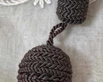 Authentic antique silk passementerie trim tassel