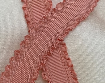Antique ribbon work silk 1/2&quot; ruching