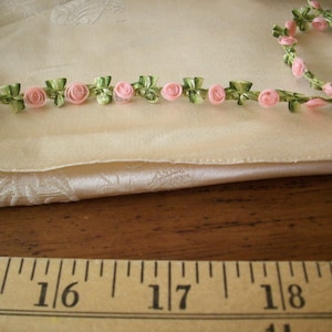 Antieke zijden roze lint werk authentieke jaren 1920 slinger