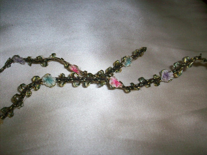 Antique Silk With Metallic Ribbon Work Garland Authentic 1920s Etsy