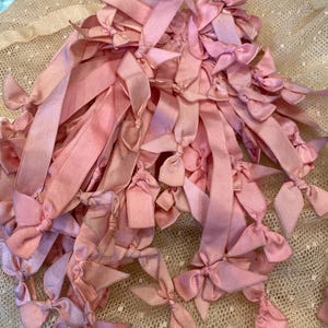 Antike Schleifenarbeit um 1800 Schleifen Seide Rosa