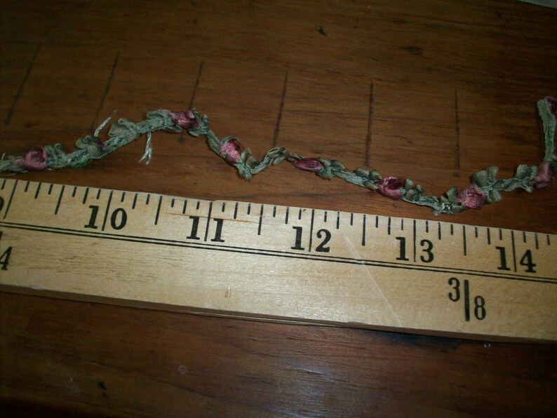 rare silk antique authentic garland ribbon 14