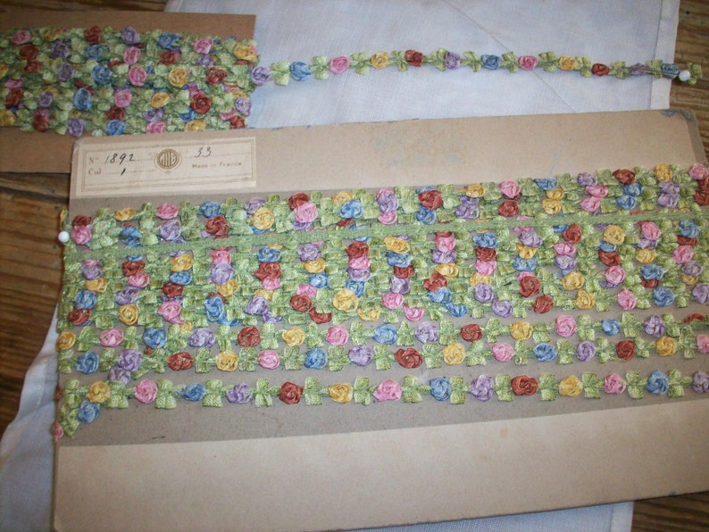 Rare Antique Authentic Ribbon Work Silk Garland Etsy