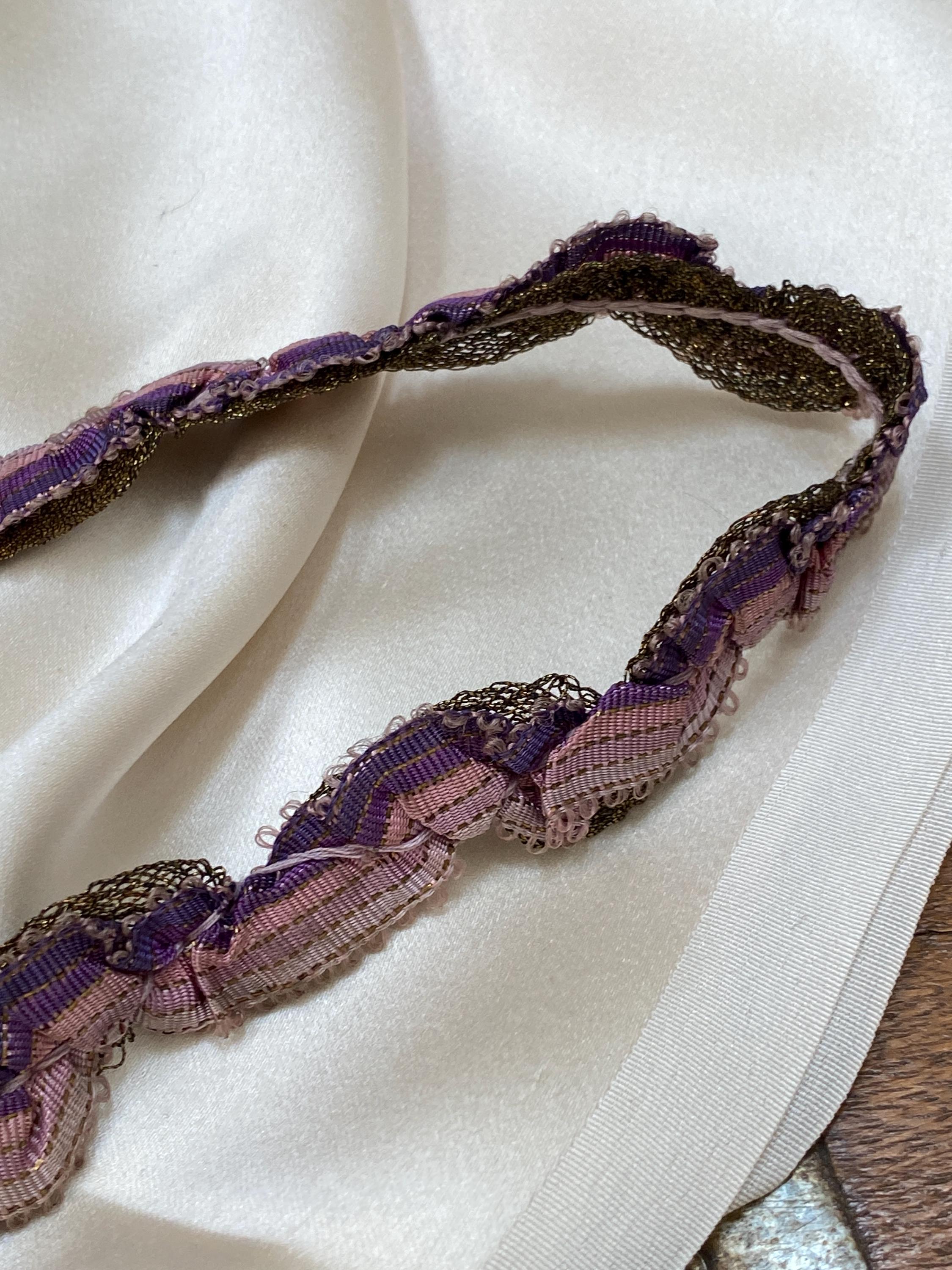 Silk Antique Authentic Ribbon Work Ribbon With Metal 12