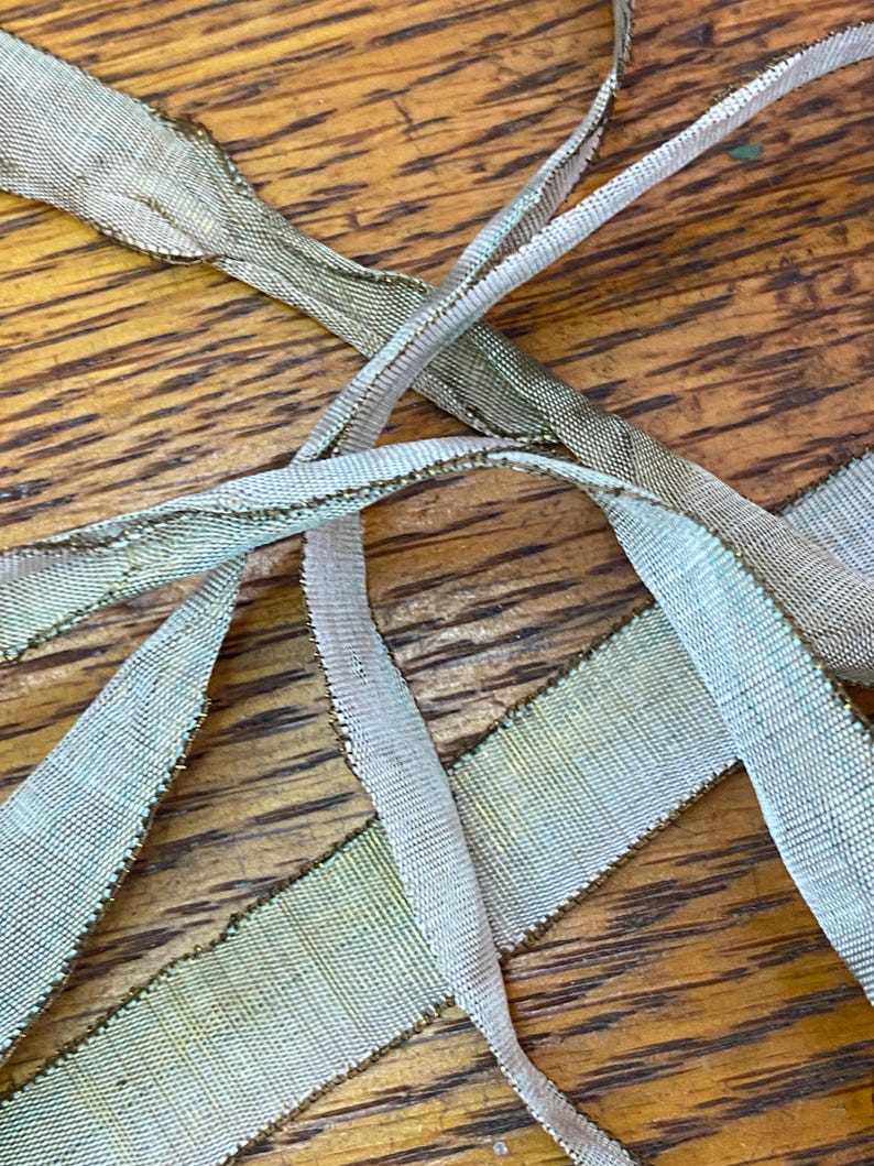 Metal Ombre Rare Silk Antique Authentic Ribbon Work Ribbon - Etsy