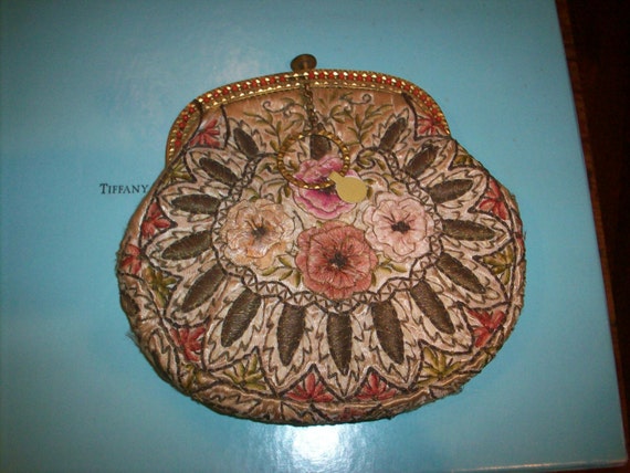 Incredible ribbonwork purse antique - image 2