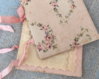 Antique silk  needle case 1800s sewing tool