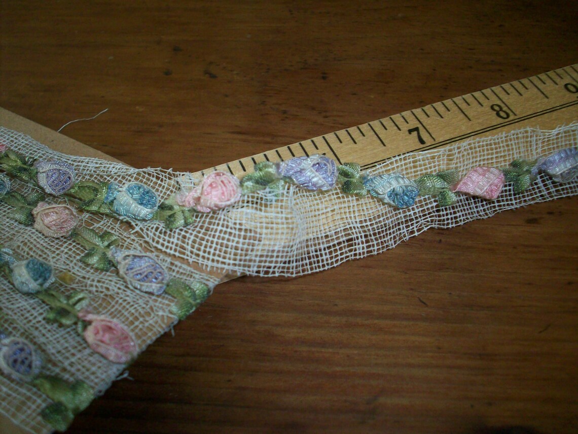 Rare Antique Authentic Ribbon Work Silk Ruffled Unusual Garland - Etsy