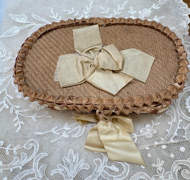 Silk Trimmed Antique Authentic Ribbon Work Basket - Etsy