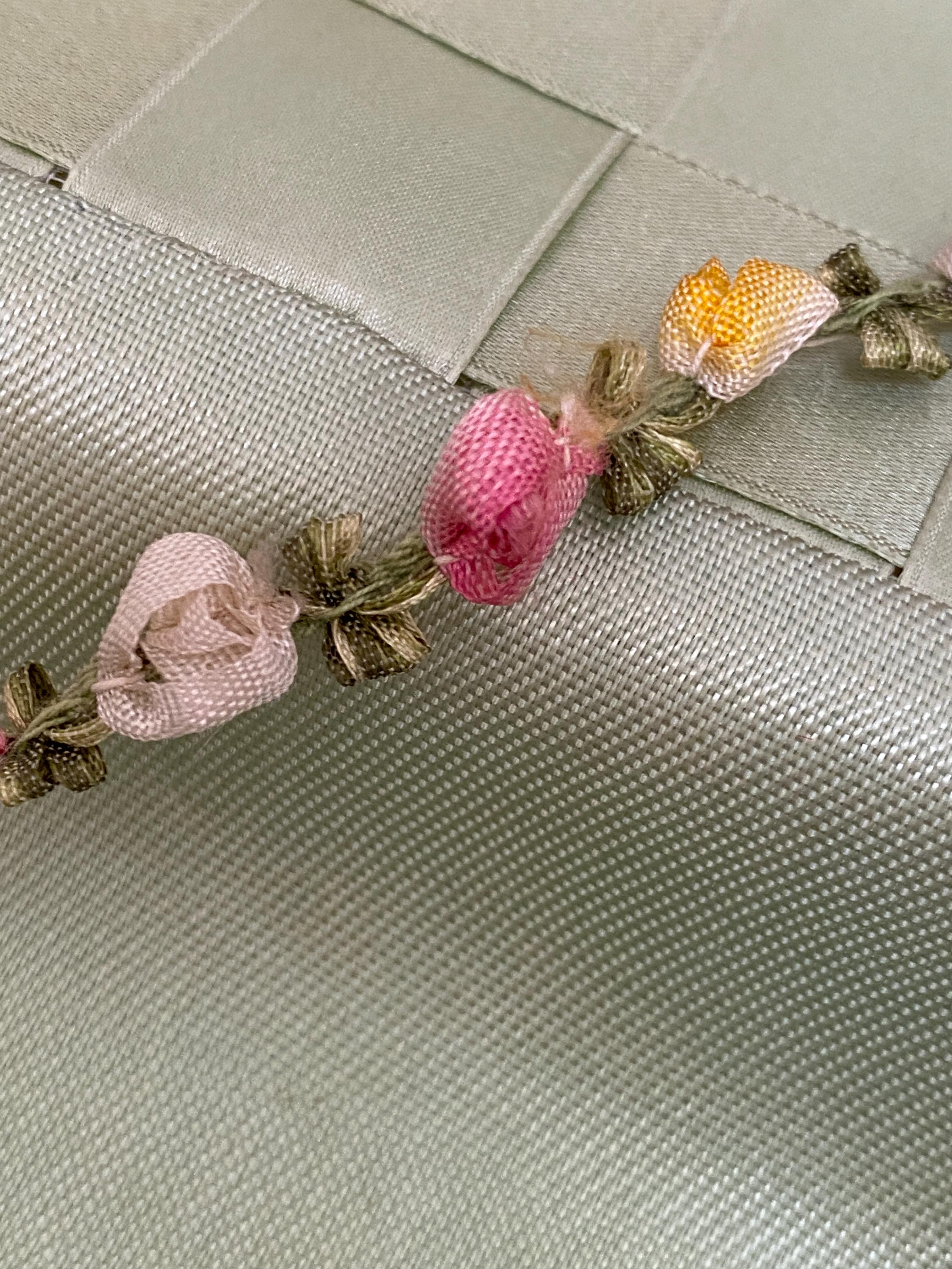 Wichita Ribbon Work Antique Silk Ribbon Work Authentic 1920s Garland - Etsy