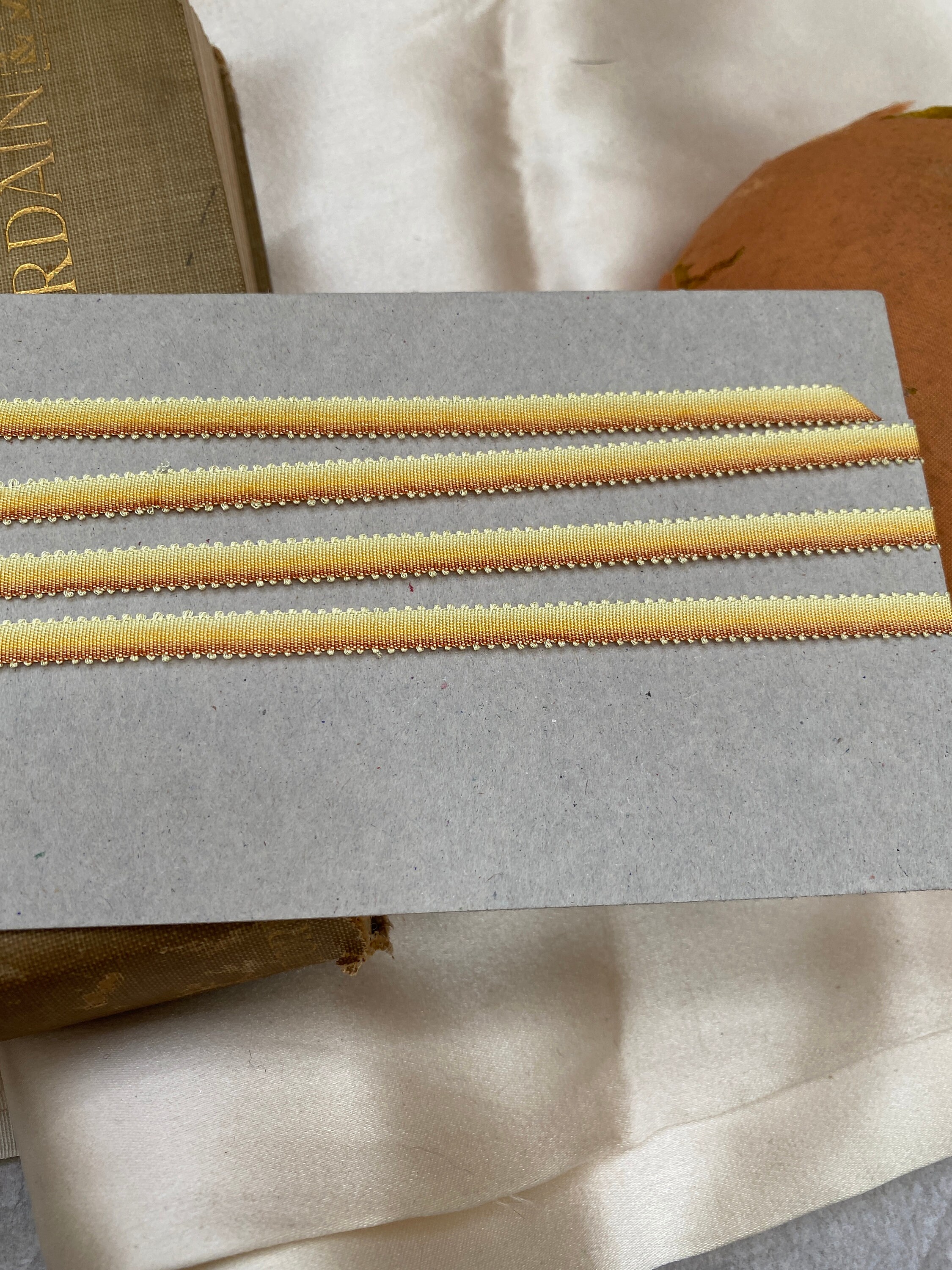 Ombre Rare Silk Antique Authentic Ribbon Work Ribbon 1/4