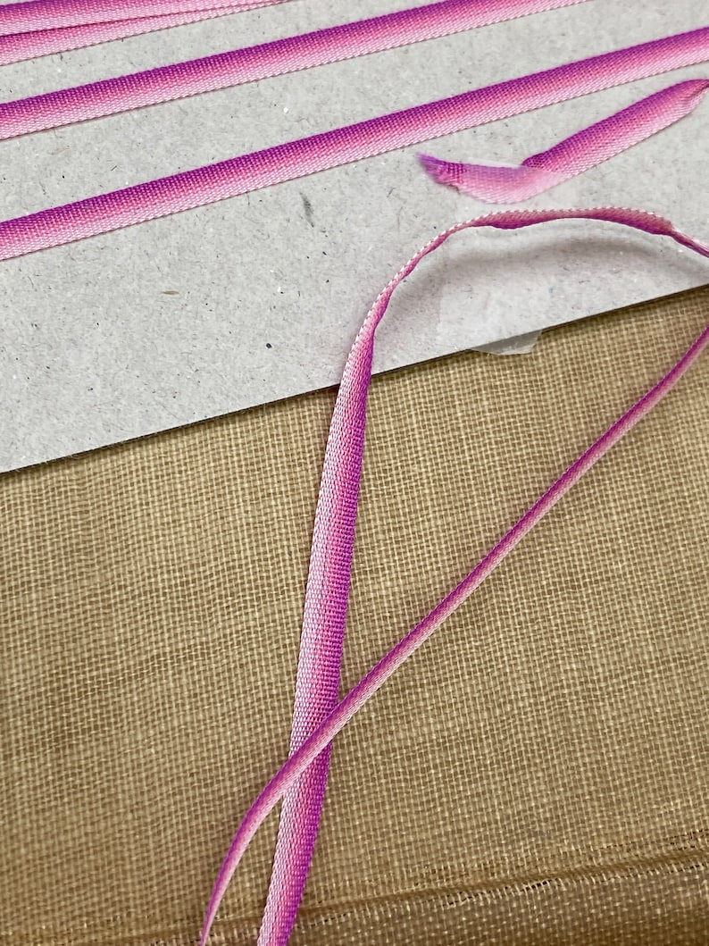 Ombre Rare Silk Antique Authentic Ribbon Work Ribbon 1/8
