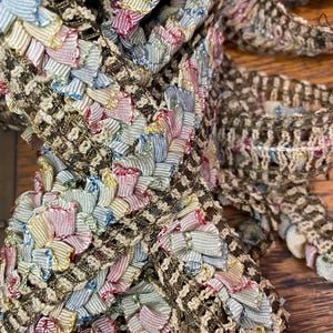 1 foot Antique ribbon work 1920s  silk  ombre