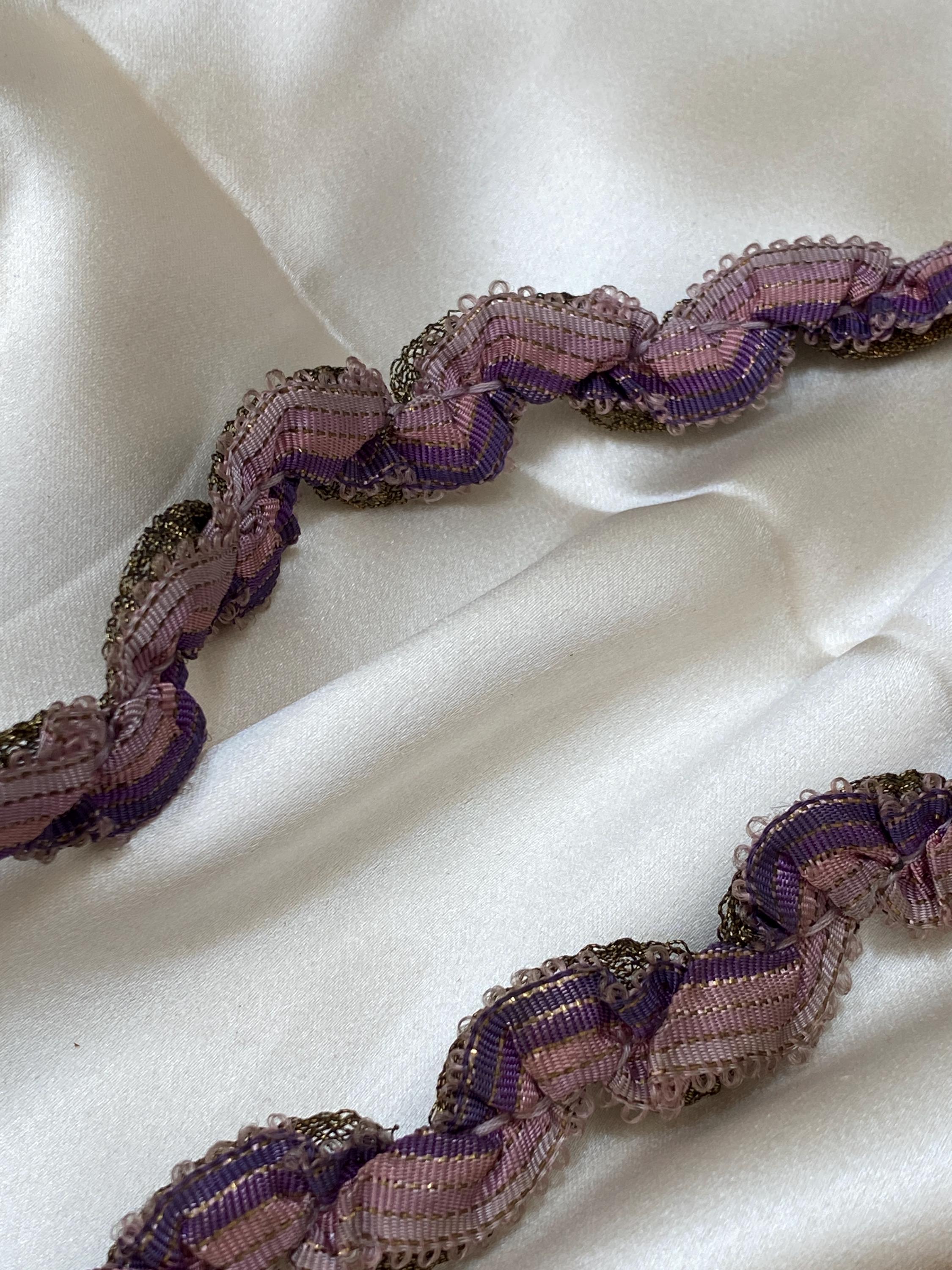Silk Antique Authentic Ribbon Work Ribbon With Metal 12