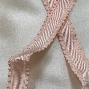 rare antique authentic ribbon work silk ruching/ruffled edge