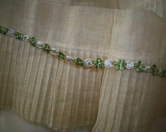 Antique silk or rayon ribbon work authentic 1920s garland