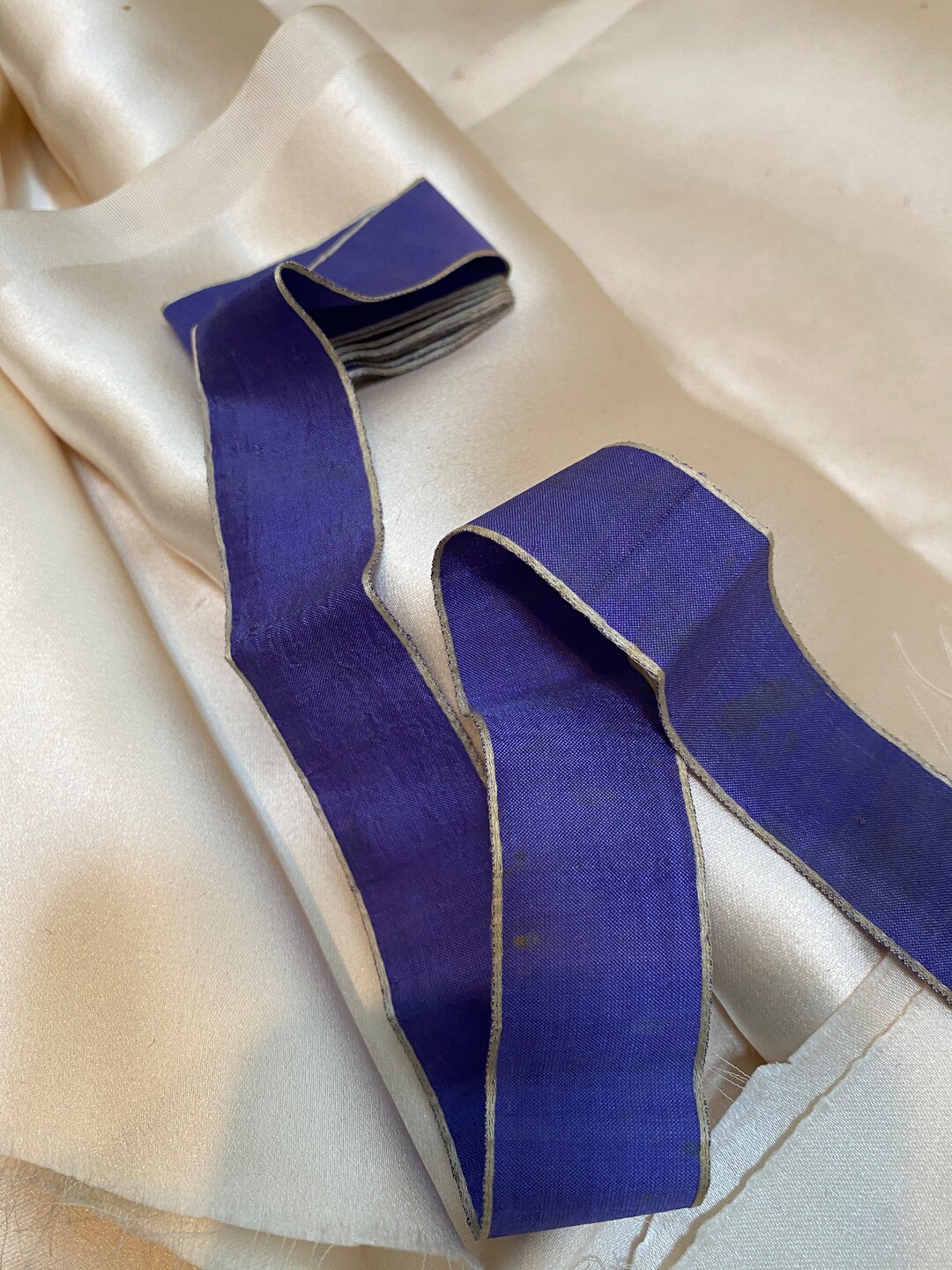 Rare Antique Authentic Ribbon Work Silk and Metal Edge - Etsy
