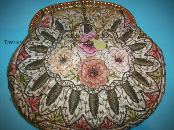 Incredible ribbonwork purse antique