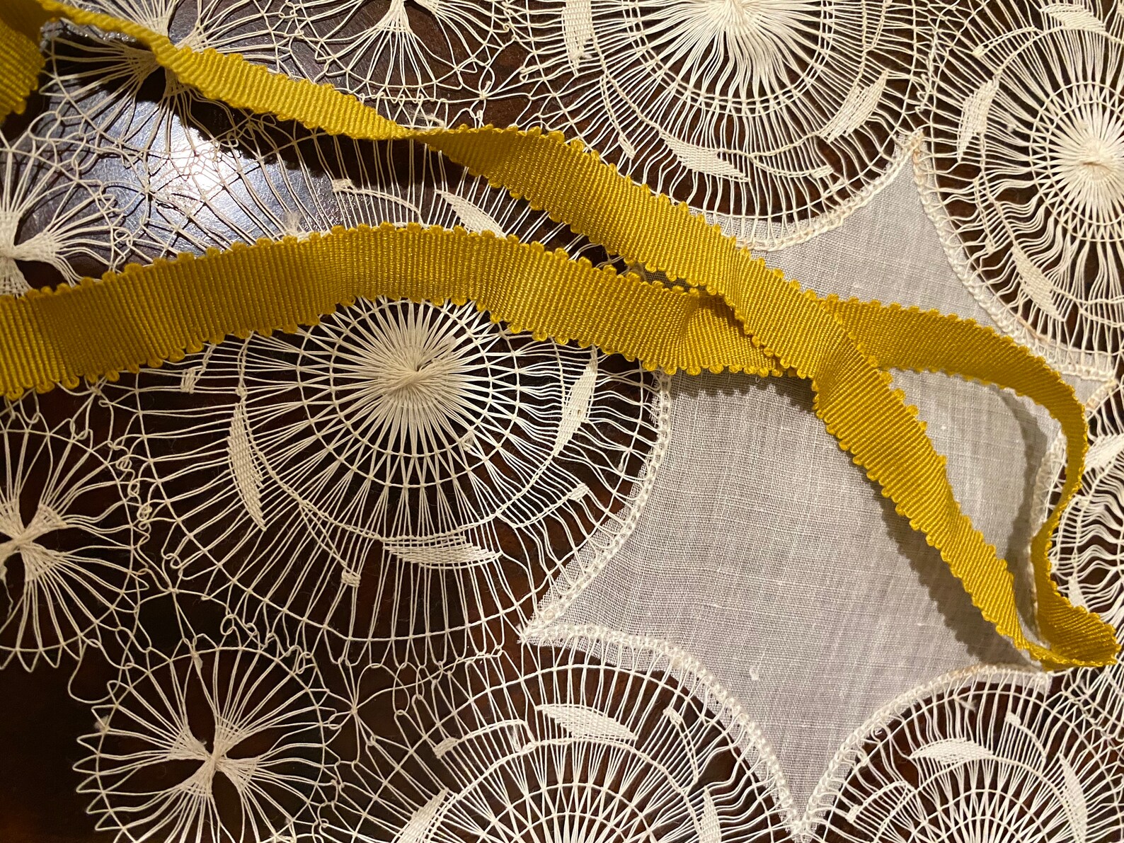 Chartreuse Rare Silk Picot Edge Antique Authentic Ribbon Work - Etsy