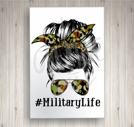 Heat Transfer Designs Ready to Press Military Life Sunglasses Sublimation  Print Transfer Bun Bandana Shirt Ready to Press 