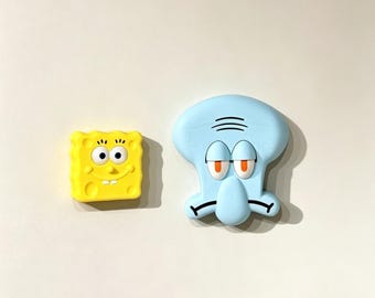 3D-printed cartoon-style decorative wall panels Squidward 3D-printed light switch plate