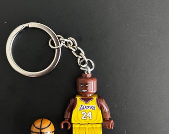 Kobe Bryant Basketball Minifigure Keychain | Handmade Keyring | Bag Charm