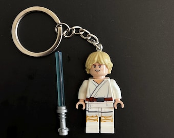Luke Skywalker Strawars Minifigure Keychain | Handmade Superhero Keyring | Collectable Bag Charm | Gift for Comic Fans