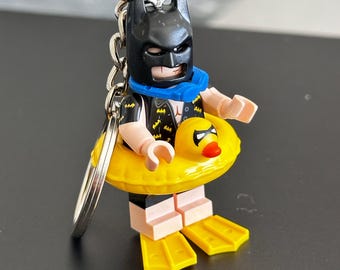Duck Batman Minifigure Keychain | Handmade Keyring | Collectable Bag Charm
