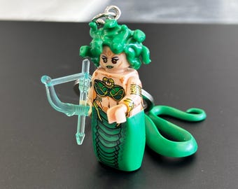 Greek Mythology Medusa Minifigure Keychain | Handmade Bag Charm