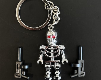 Terminator Minifigure Keychain  | Handmade Keyring | Collectable Bag Charm