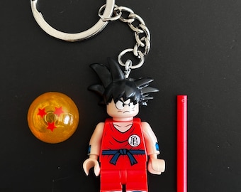 Goku Dragon Ball Z Minifigure Keychain | Handmade Keyring | Collectable Bag Charm