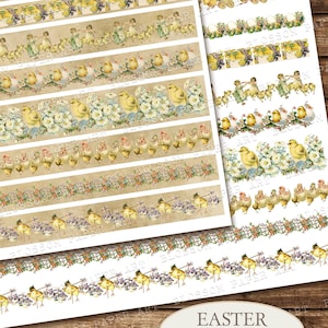 Vintage Easter Borders: Printable Junk Journal Ephemera (Digital Download)