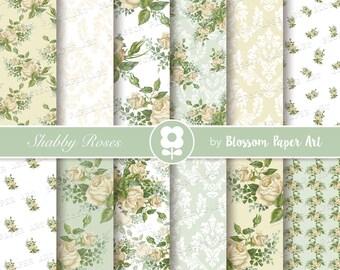 Floral Digital Paper Pack: Viktorianische Rosen für Hochzeit Scrapbooking (Digitaler Download)