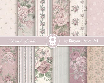 Romantic Rose Digital Paper Pack – Shabby Chic Scrapbook (Digital Download) - 2942 8
