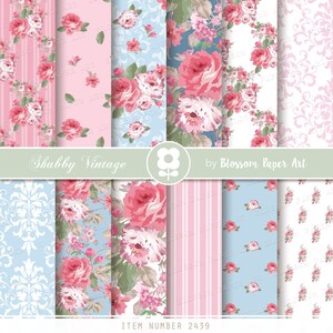 Papéis digitais FLORAL, pacote de papel de flores para scrapbooking gasto, papel digital, decupagem, scrapbooking, confecção de cartões - folha de colagem 2439