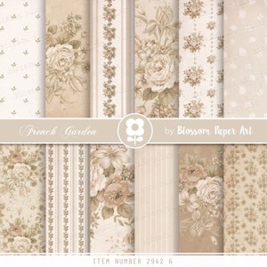 Papel de parede vintage, papel digital rosa, pacote de papel para diário vitoriano, folhas de álbum de recortes, rosas vintage - DOWNLOAD INSTANTÂNEO 2942 6