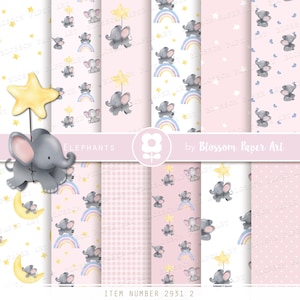Papier de scrapbooking bébé, papier numérique rose, paquet de papier numérique bébé fille, feuilles de collage animaux mignons - TÉLÉCHARGEMENT IMMÉDIAT 2931 2