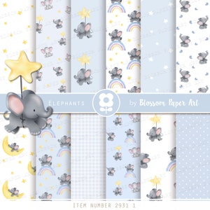Baby Digital Paper, Cute Baby Scrapbook Paper, Light Blue Digital Paper Pack for Kids, Baby Shower Digital Paper - INSTANT DOWNLOAD 2500
