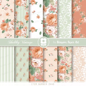 Rose DigitalPapier, Hochzeit Digital Paper Pack Floral Collage Blatt Shabby Chic Hochzeit Scrapbooking, Rosen Instant Download 2440