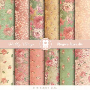 Rose DigitalPapier, Floral Digital Paper Pack, viktorianischen Rosen, Hochzeit, Scrapbooking Rosen - INSTANT DOWNLOAD 2436