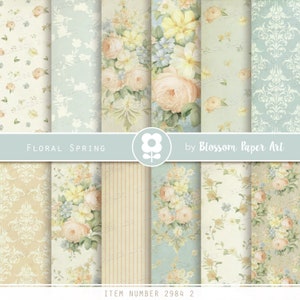 Carta digitale floreale, pacchetto di carta shabby chic, scrapbooking di rose, carta da parati vittoriana, fogli di collage, rose vintage DOWNLOAD DIGITALE 2984 2