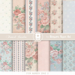 Vintage Wallpaper, Rose digitales Papier, viktorianische Junk Journal Papier Pack, Scrapbook Collage Sheets, Vintage Rosen - INSTANT DOWNLOAD 2942 2