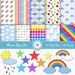 Rainbow Digital Scrapbooking Paper Printables Rainbow Digital | Etsy
