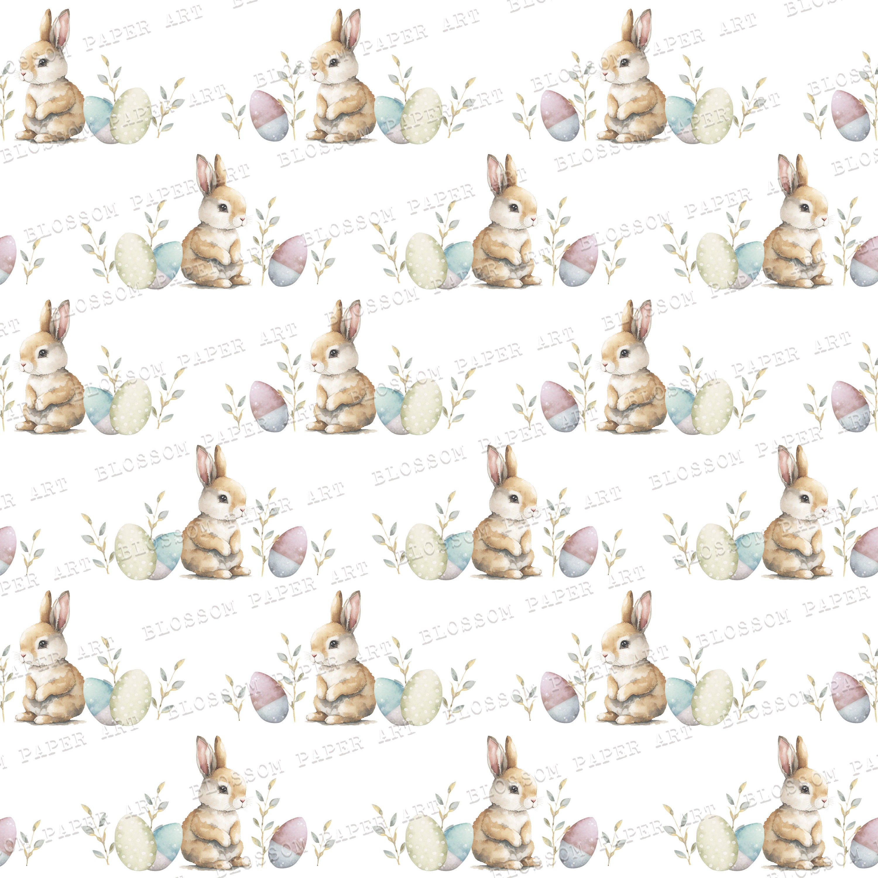 Bunny Easter Digital Papers: Scrapbook Paper Pack (digital Download) - Etsy