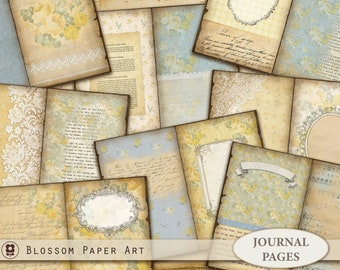 Vintage Shabby Roses Junk Journal Pages: Printable Ephemera (Digital Download)