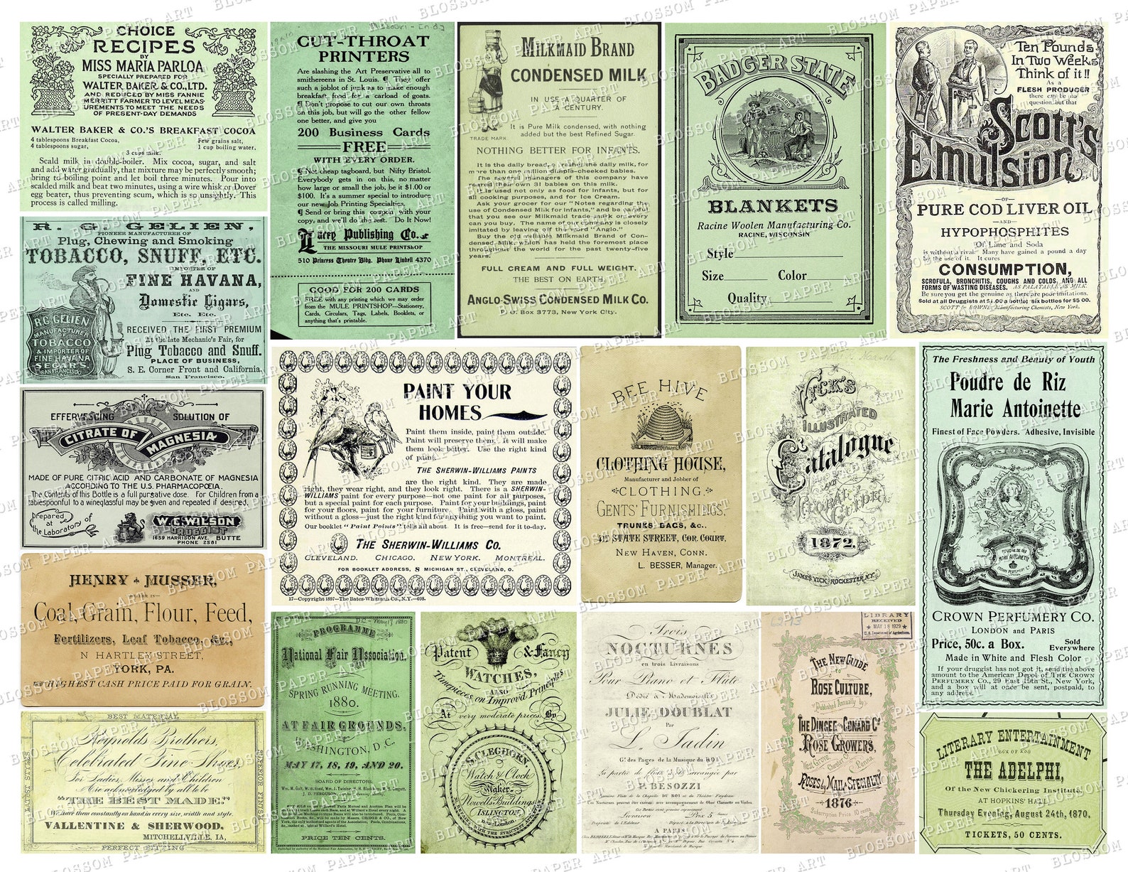 Green Ephemera Vintage Printable Ephemera Junk Journal Etsy New Zealand