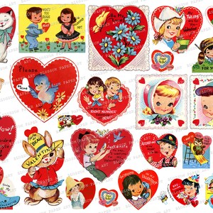 Vintage Valentinstag Bilder Collage Sheet (Digitaler Download)