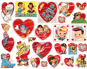 Collage de imágenes vintage de San Valentín (descarga digital)