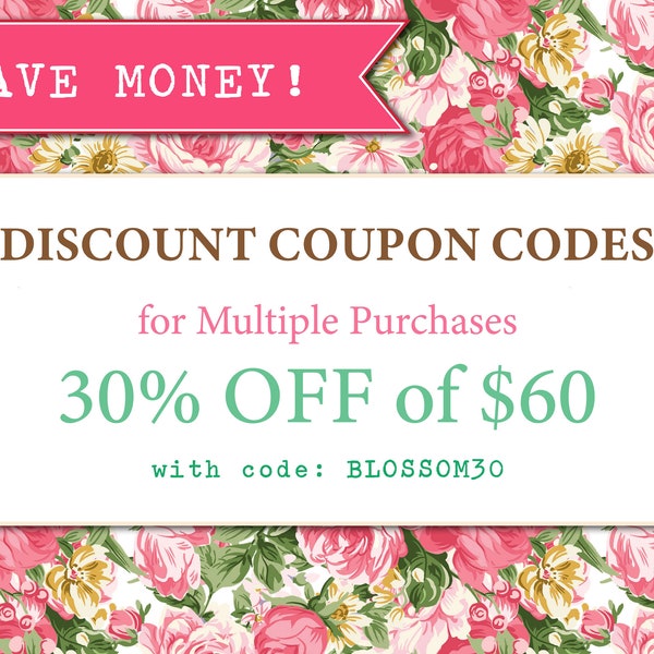 DISCOUNT COUPON CODE 30% off  Digital Paper, Collage Sheets, Printable Vintage Sheets  (Please Do not purchase this listing)