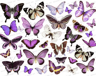 Printable Butterflies Collage Sheet Digital Scrapbooking - Vintage Scrapbook - Printables - Download Image - Decoupage 2471